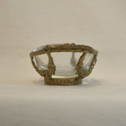 グラスボウル 真鍮製 トレイ ガラストレイ 小物入れ アンティーク風ガラス器 真鍮雑貨 7347093