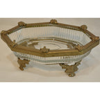 ソープディッシュ 石鹸置き グラスボウル 真鍮製 トレイ ガラストレイ 小物入れ アンティーク風ガラス器 真鍮雑貨 7347095