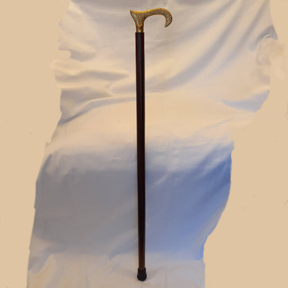 ステッキ 杖 おしゃれな杖 真鍮製ステッキ こだわりハンドルステッキ ゴールドハンドル杖 高級ステッキ 真鍮製杖 アンティーク風ステッキ 真鍮雑貨 7382013