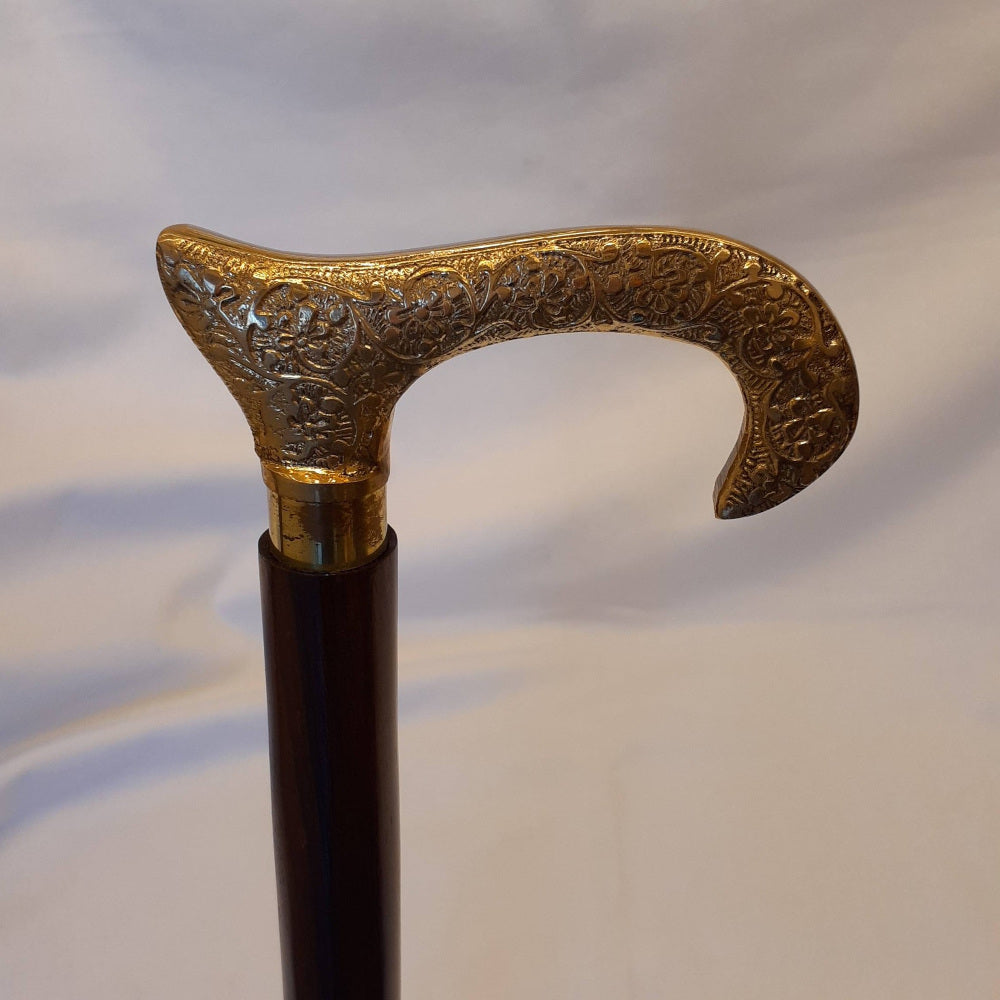 ステッキ 杖 おしゃれな杖 真鍮製ステッキ こだわりハンドルステッキ ゴールドハンドル杖 高級ステッキ 真鍮製杖 アンティーク風ステッキ 真鍮雑貨 7382013