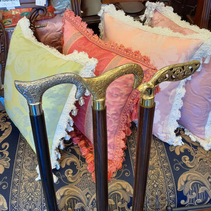 ステッキ 杖 おしゃれな杖 真鍮製ステッキ こだわりハンドルステッキ ゴールドハンドル杖 高級ステッキ 真鍮製杖 アンティーク風ステッキ 真鍮雑貨 7382018