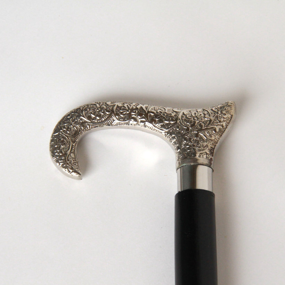 ステッキ 杖 おしゃれな杖 真鍮製ステッキ こだわりハンドルステッキ シルバーハンドル杖 高級ステッキ 真鍮製杖 アンティーク風ステッキ 真鍮雑貨 7382016