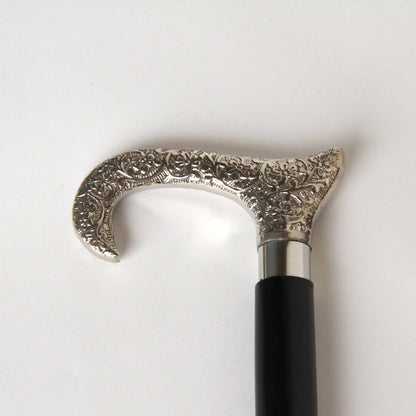 ステッキ 杖 おしゃれな杖 真鍮製ステッキ こだわりハンドルステッキ シルバーハンドル杖 高級ステッキ 真鍮製杖 アンティーク風ステッキ 真鍮雑貨 7382016