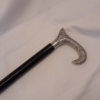 ステッキ 杖 おしゃれな杖 真鍮製ステッキ こだわりハンドルステッキ シルバーハンドル杖 高級ステッキ 真鍮製杖 アンティーク風ステッキ 真鍮雑貨 7382016