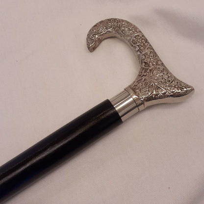 ステッキ 杖 おしゃれな杖 真鍮製ステッキ こだわりハンドルステッキ シルバーハンドル杖 高級ステッキ 真鍮製杖 アンティーク風ステッキ 真鍮雑貨 7382016