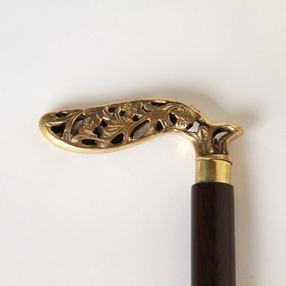 ステッキ 杖 おしゃれな杖 真鍮製ステッキ こだわりハンドルステッキ ゴールドハンドル杖 高級ステッキ 真鍮製杖 アンティーク風ステッキ 真鍮雑貨 7382018