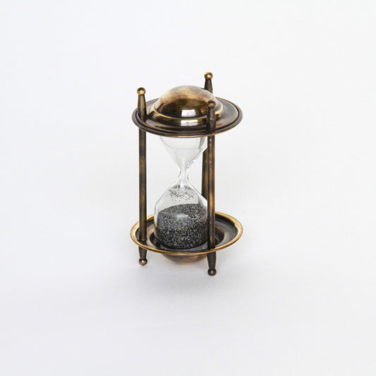 砂時計 時計 50秒計 真鍮製 雑貨 置き時計 インテリア時計 アンティーク風砂時計 真鍮雑貨 7382020