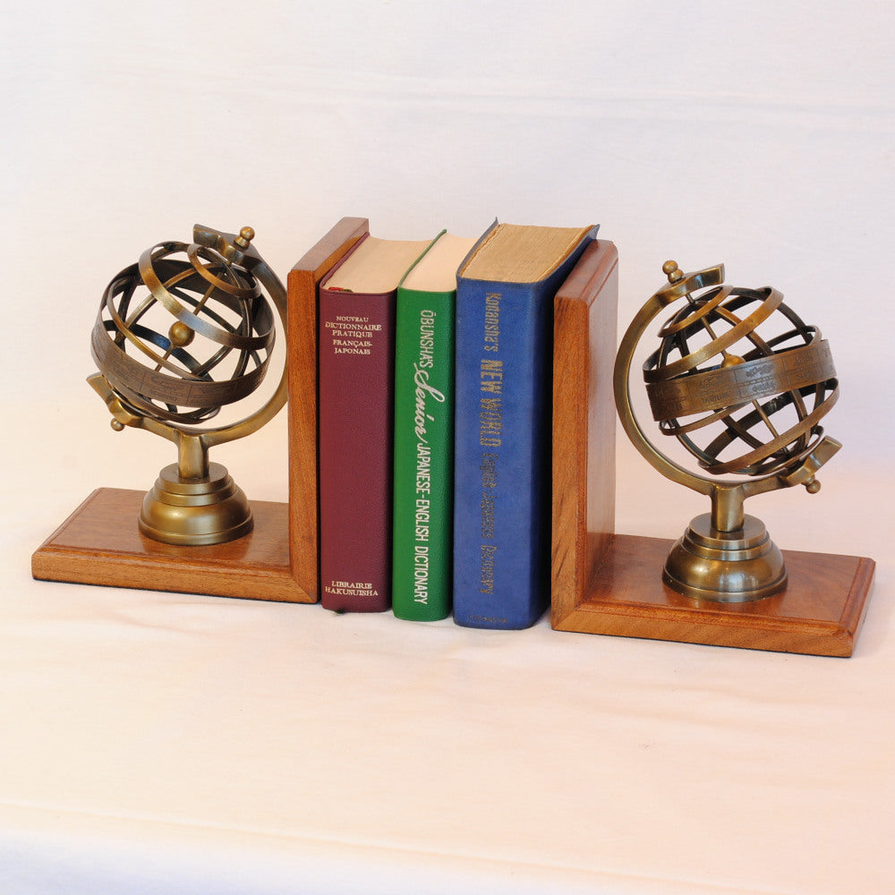 ブックエンド 天球儀型ブックエンド 天球儀 おしゃれ 真鍮製 アンティーク風 星座 座標 経度 緯度 雑貨 ヨーロピアン雑貨 オシャレ雑貨 おしゃれ雑貨 7382056-2