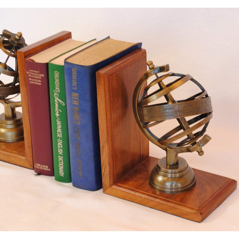 ブックエンド 天球儀型ブックエンド 天球儀 おしゃれ 真鍮製 アンティーク風 星座 座標 経度 緯度 雑貨 ヨーロピアン雑貨 オシャレ雑貨 おしゃれ雑貨 7382056-2