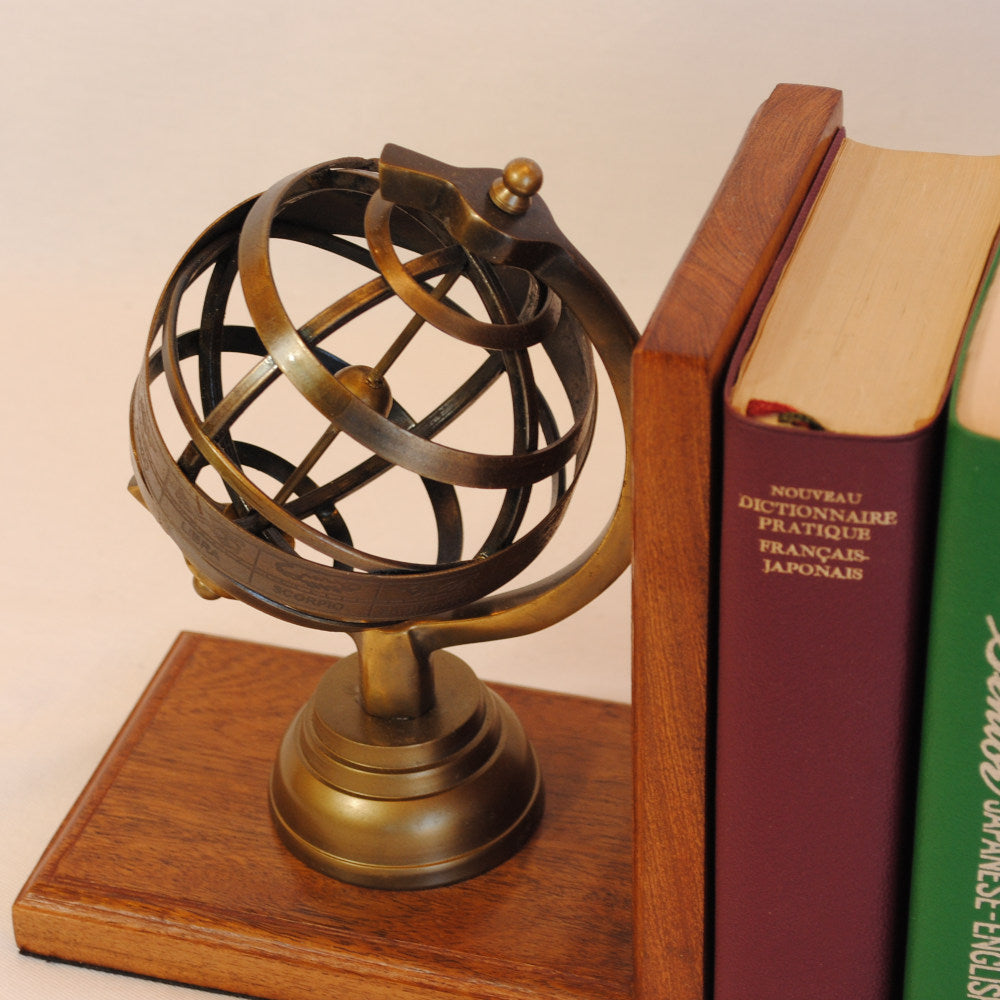 ブックエンド 天球儀型ブックエンド 天球儀 おしゃれ 真鍮製 アンティーク風 星座 座標 経度 緯度 雑貨 ヨーロピアン雑貨 オシャレ雑貨 おしゃれ雑貨 7382056-2