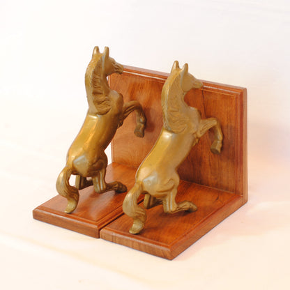 ブックエンド 跳ね馬型ブックエンド 馬 おしゃれ 真鍮製 アンティーク風 跳ね馬 フェラーリ 本立て 文房具雑貨 2個セット オブジェ インテリア雑貨 7382064