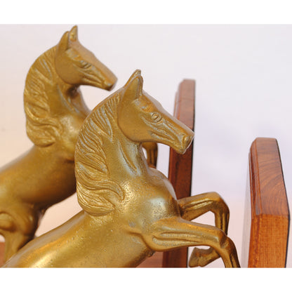 ブックエンド 跳ね馬型ブックエンド 馬 おしゃれ 真鍮製 アンティーク風 跳ね馬 フェラーリ 本立て 文房具雑貨 2個セット オブジェ インテリア雑貨 7382064