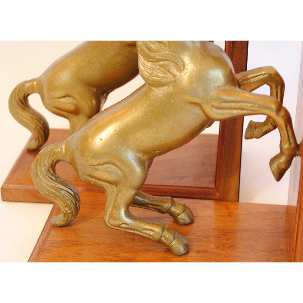 ブックエンド 跳ね馬型ブックエンド 馬 おしゃれ 真鍮製 アンティーク風 跳ね馬 フェラーリ 本立て 文房具雑貨 2個セット オブジェ インテリア雑貨 7382064
