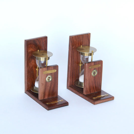 ブックエンド 砂時計型ブックエンド 砂時計 おしゃれ 真鍮製 アンティーク風 本立て 文房具雑貨 2個セット オブジェ インテリア雑貨 オシャレ雑貨 雑貨 7382066
