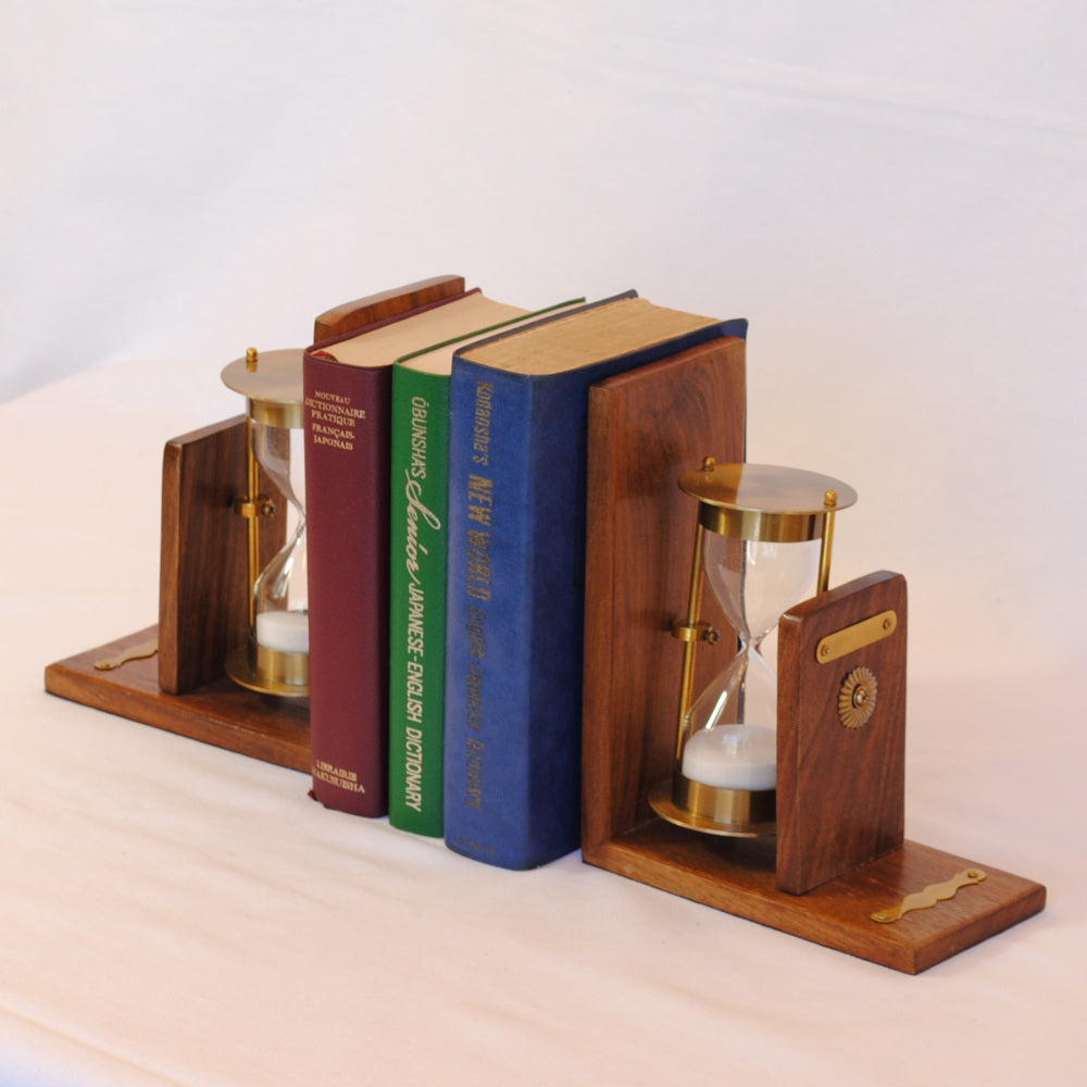 ブックエンド 砂時計型ブックエンド 砂時計 おしゃれ 真鍮製 アンティーク風 本立て 文房具雑貨 2個セット オブジェ インテリア雑貨 オシャレ雑貨 雑貨 7382066