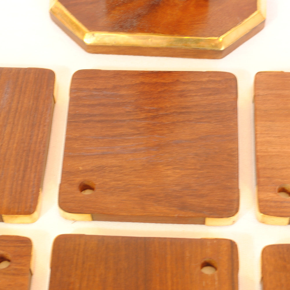 コースター 6枚セットコースター おしゃれ 真鍮製 天然木 アンティーク調 フォルダー座付きコースター 雑貨 インテリア雑貨 おしゃれ雑貨 7382075