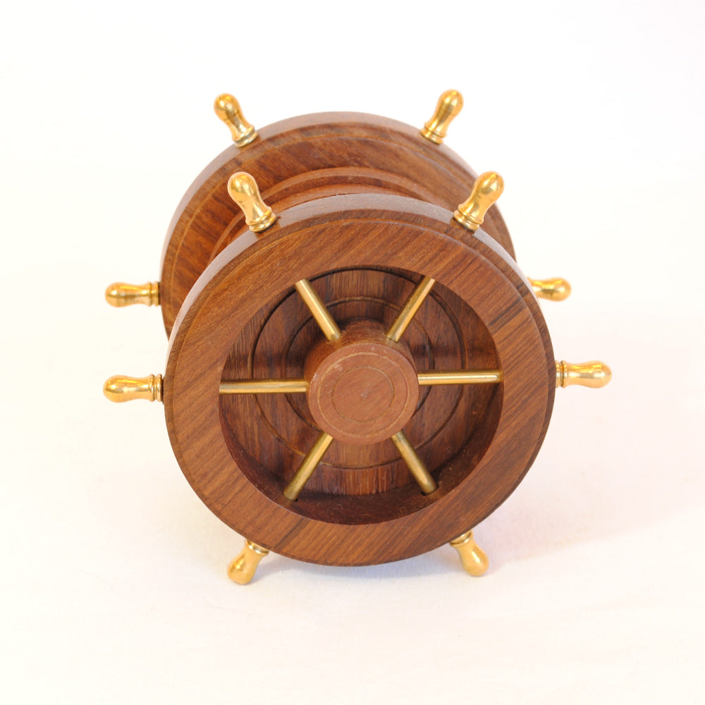 コースター 6枚セットコースター おしゃれ 真鍮製 天然木 アンティーク調 フォルダー座付きコースター 雑貨 インテリア雑貨 オシャレ雑貨 おしゃれ雑貨 7382076