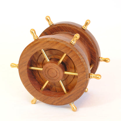 コースター 6枚セットコースター おしゃれ 真鍮製 天然木 アンティーク調 フォルダー座付きコースター 雑貨 インテリア雑貨 オシャレ雑貨 おしゃれ雑貨 7382076