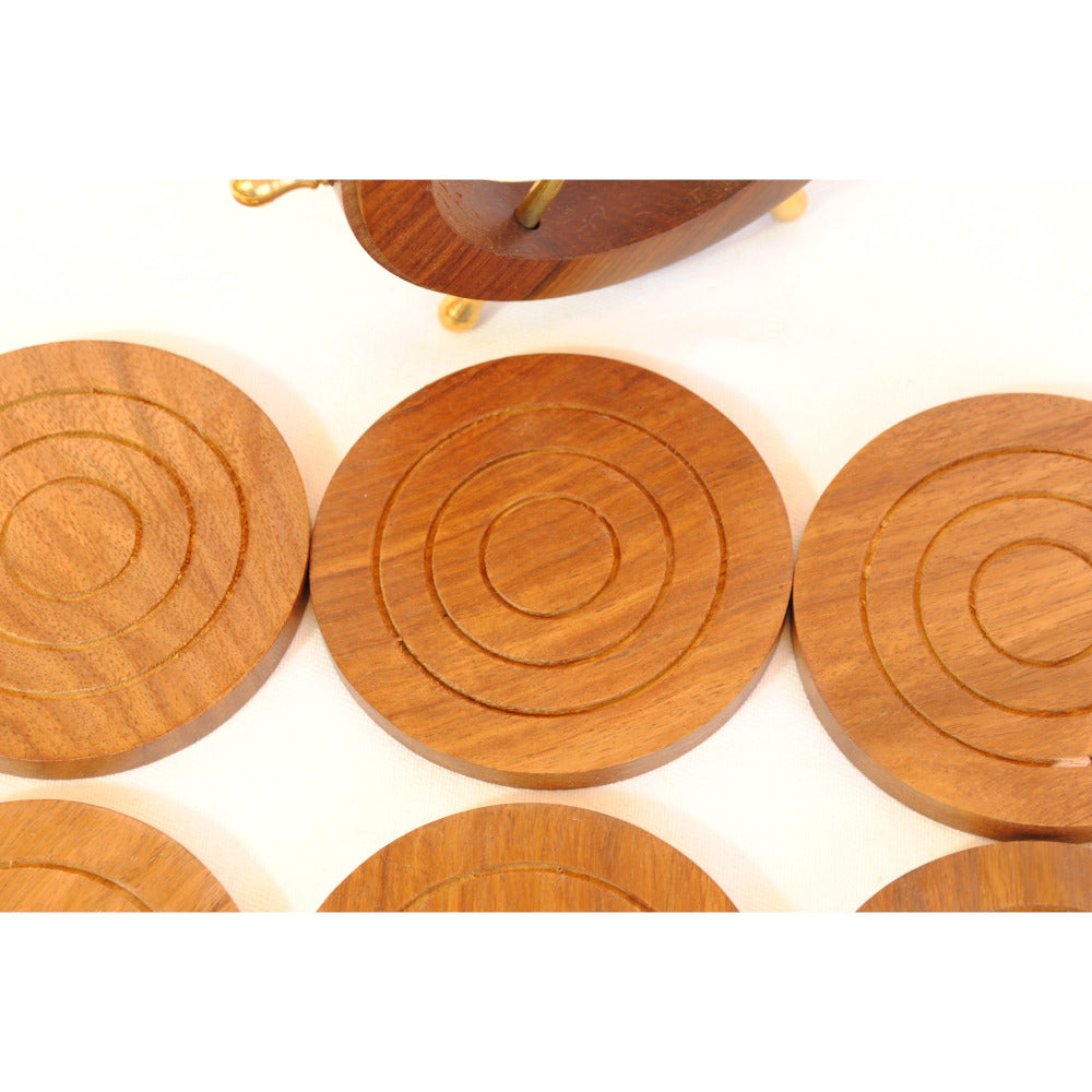 コースター 6枚セットコースター おしゃれ 真鍮製 天然木 アンティーク調 フォルダー座付きコースター 雑貨 インテリア雑貨 オシャレ雑貨 おしゃれ雑貨 7382076