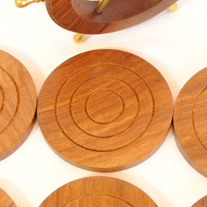 コースター 6枚セットコースター おしゃれ 真鍮製 天然木 アンティーク調 フォルダー座付きコースター 雑貨 インテリア雑貨 オシャレ雑貨 おしゃれ雑貨 7382076