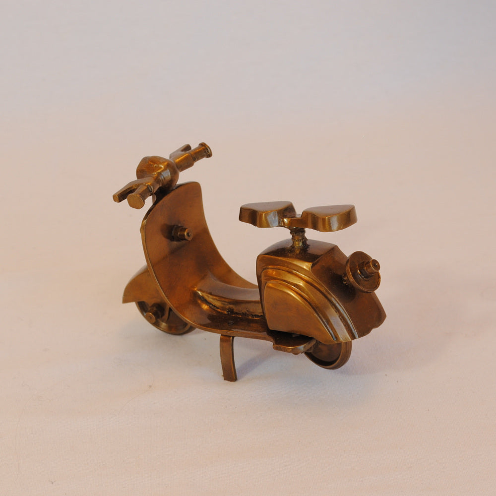 ミニチュア スクーター クラシックカー置物 スクーターオブジェ 真鍮製鏡 雑貨 ミニチュアカー インテリア雑貨 アンティーク風オブジェ 真鍮インテリア 7382083