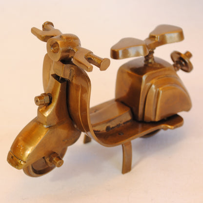 ミニチュア スクーター クラシックカー置物 スクーターオブジェ 真鍮製鏡 雑貨 ミニチュアカー インテリア雑貨 アンティーク風オブジェ 真鍮インテリア 7382083