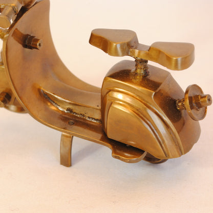 ミニチュア スクーター クラシックカー置物 スクーターオブジェ 真鍮製鏡 雑貨 ミニチュアカー インテリア雑貨 アンティーク風オブジェ 真鍮インテリア 7382083