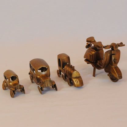 ミニチュア スクーター クラシックカー置物 スクーターオブジェ 真鍮製鏡 雑貨 ミニチュアカー インテリア雑貨 アンティーク風オブジェ 真鍮インテリア 7382083