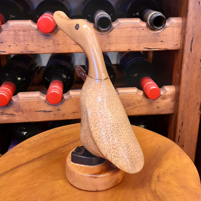 ダック 流しダック カービング ギターを持ったアヒル オブジェ デコイ バンブー彫り 置物 雑貨 インテリア雑貨 7386001