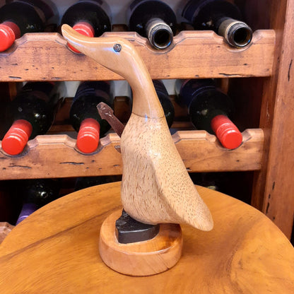 ダック 流しダック カービング ギターを持ったアヒル オブジェ デコイ バンブー彫り 置物 雑貨 インテリア雑貨 7386001