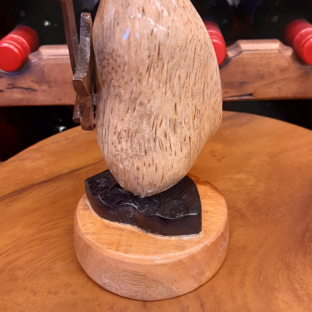 ダック 流しダック カービング ギターを持ったアヒル オブジェ デコイ バンブー彫り 置物 雑貨 インテリア雑貨 7386001