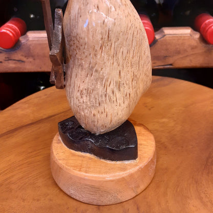 ダック 流しダック カービング ギターを持ったアヒル オブジェ デコイ バンブー彫り 置物 雑貨 インテリア雑貨 7386001