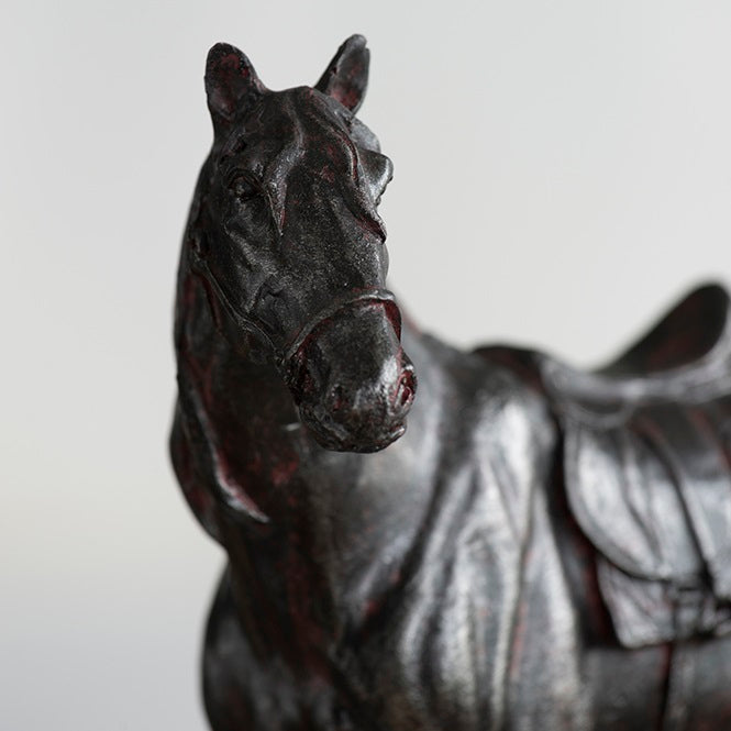 置物 馬 ホース Horse フィギュア ブラック アニマル オブジェ ブラックホース 黒馬の置物 干支置物 午年