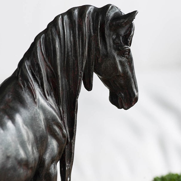 置物 馬 ホース Horse フィギュア ブラック アニマル オブジェ ブラックホース 黒馬の置物 干支置物 午年