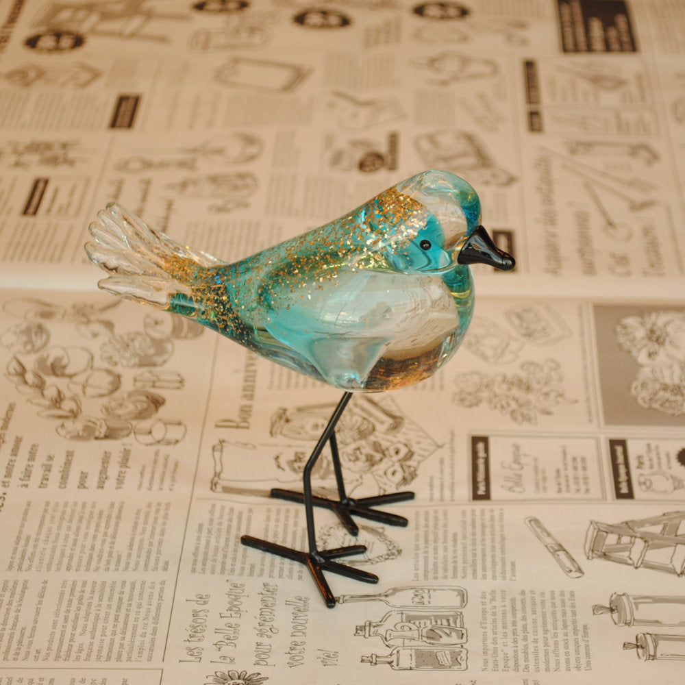 置物 鳥 ガラス置物 オブジェ グラスバード ブルー ガラス かわいい インテリア 雑貨 ガラスのオブジェ バード 7688000