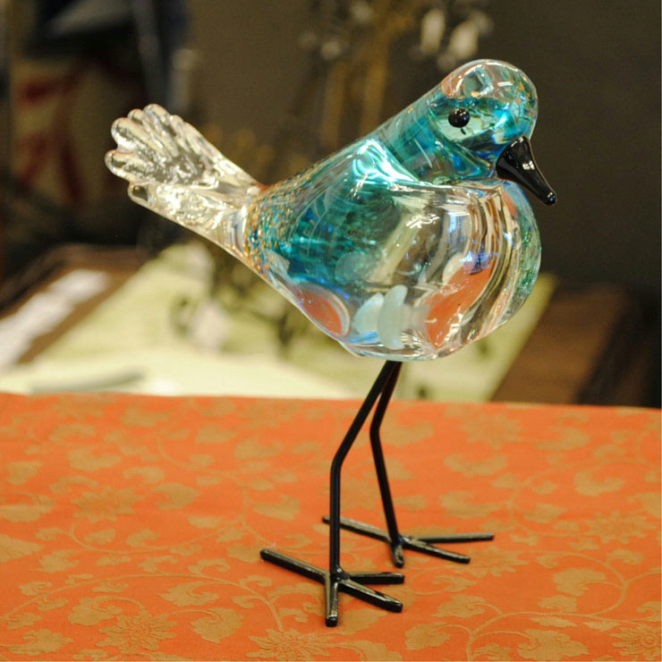置物 鳥 ガラス置物 オブジェ グラスバード ブルー ガラス かわいい インテリア 雑貨 ガラスのオブジェ バード 7688000