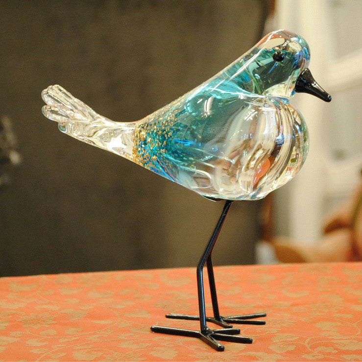 置物 鳥 ガラス置物 オブジェ グラスバード ブルー ガラス かわいい インテリア 雑貨 ガラスのオブジェ バード 7688000
