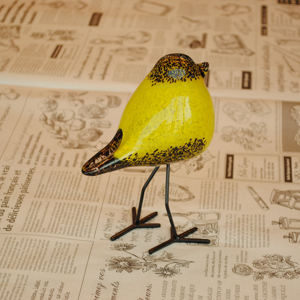 置物 鳥 ガラス置物 オブジェ グラスバード イエロー ガラス かわいい インテリア 雑貨 ガラスのオブジェ バード 7688006