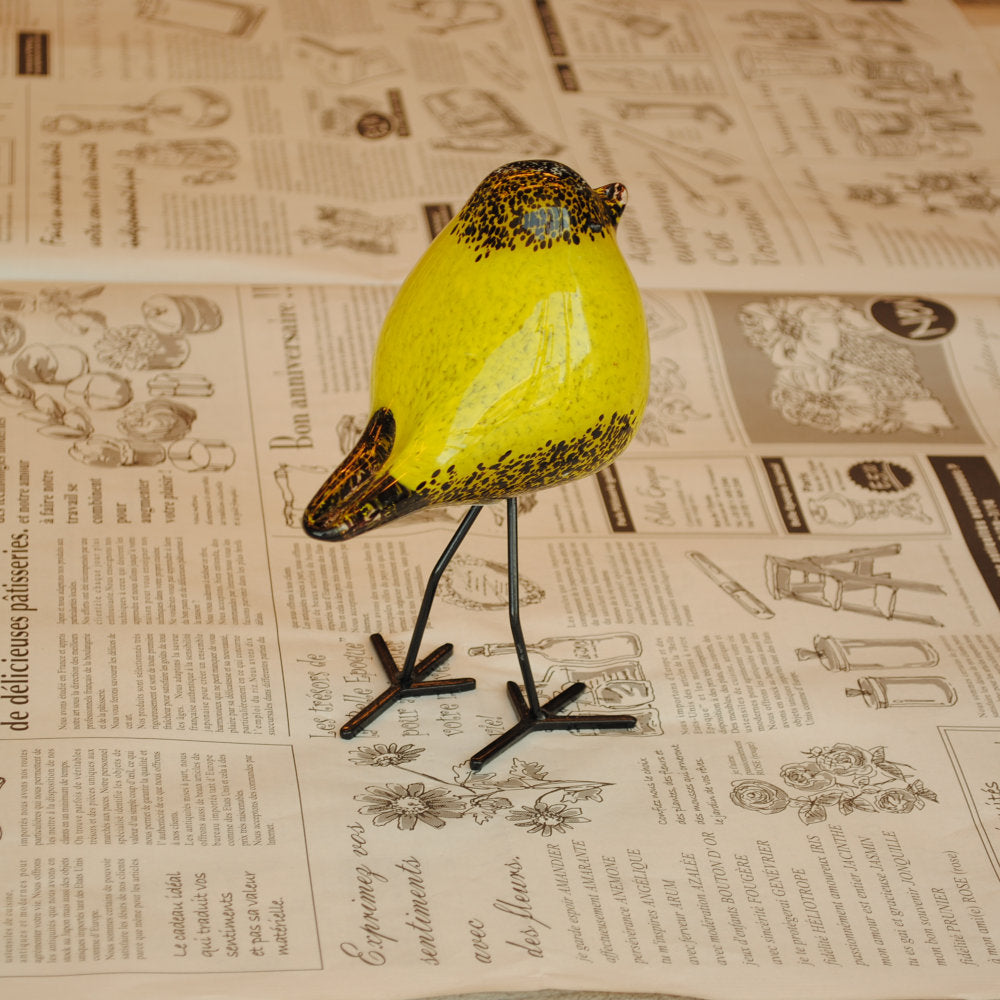 置物 鳥 ガラス置物 オブジェ グラスバード イエロー ガラス かわいい インテリア 雑貨 ガラスのオブジェ バード 7688006