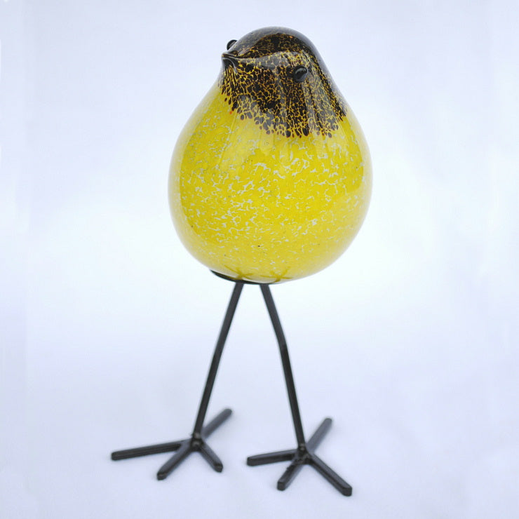 置物 鳥 ガラス置物 オブジェ グラスバード イエロー ガラス かわいい インテリア 雑貨 ガラスのオブジェ バード 7688006