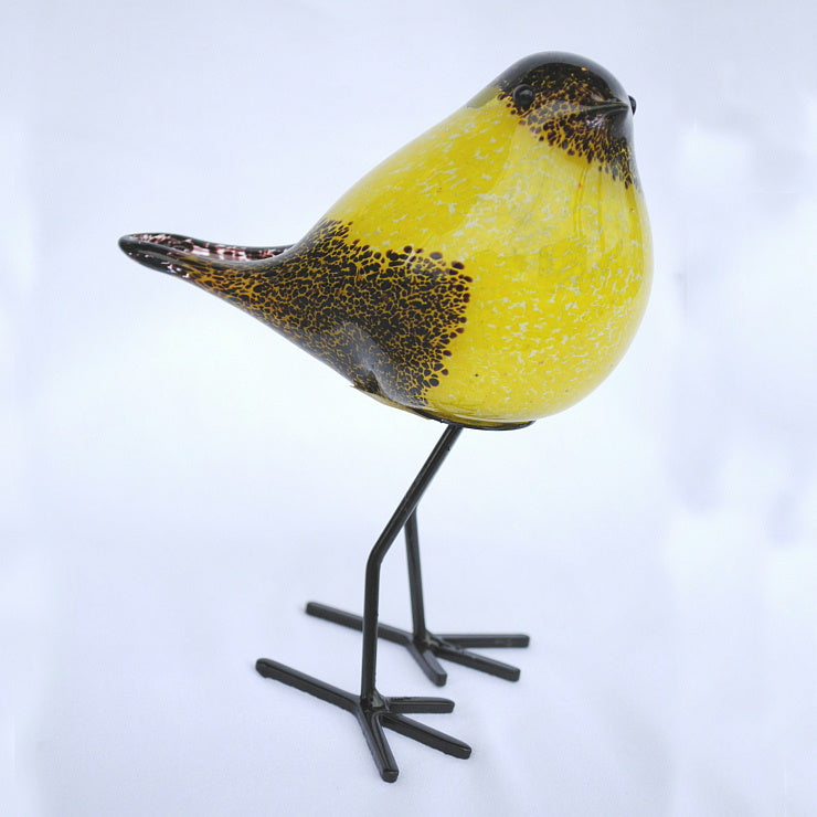 置物 鳥 ガラス置物 オブジェ グラスバード イエロー ガラス かわいい インテリア 雑貨 ガラスのオブジェ バード 7688006