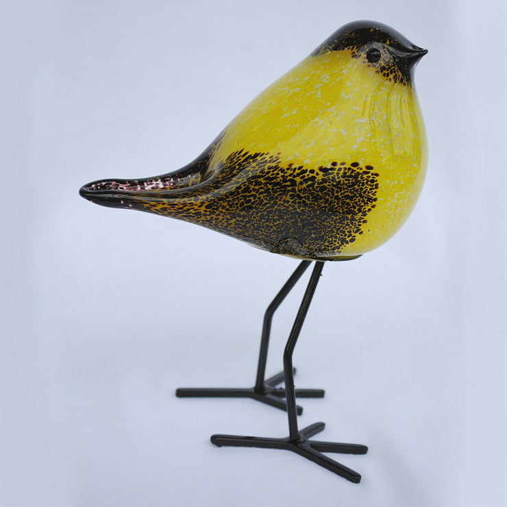 置物 鳥 ガラス置物 オブジェ グラスバード イエロー ガラス かわいい インテリア 雑貨 ガラスのオブジェ バード 7688006