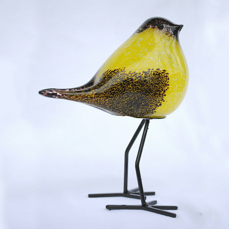 置物 鳥 ガラス置物 オブジェ グラスバード イエロー ガラス かわいい インテリア 雑貨 ガラスのオブジェ バード 7688006