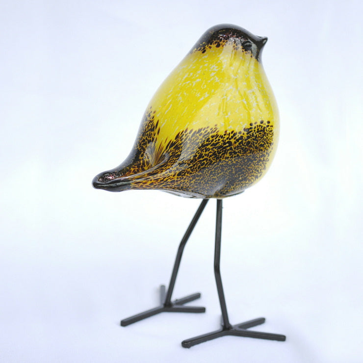 置物 鳥 ガラス置物 オブジェ グラスバード イエロー ガラス かわいい インテリア 雑貨 ガラスのオブジェ バード 7688006