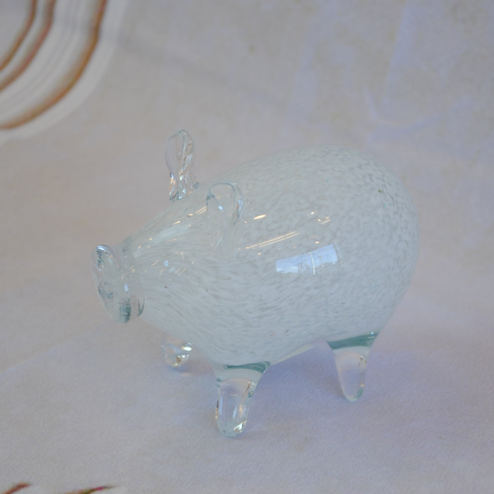 ブタ 置物 オブジェ ガラス グラスオブジェ 豚 かわいい インテリア 雑貨 ガラスのオブジェ ぶた 7688013