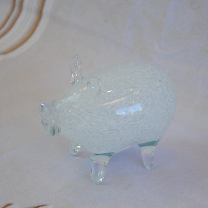 ブタ 置物 オブジェ ガラス グラスオブジェ 豚 かわいい インテリア 雑貨 ガラスのオブジェ ぶた 7688013