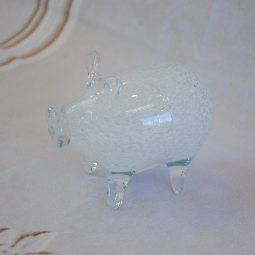 ブタ 置物 オブジェ ガラス グラスオブジェ 豚 かわいい インテリア 雑貨 ガラスのオブジェ ぶた 7688013