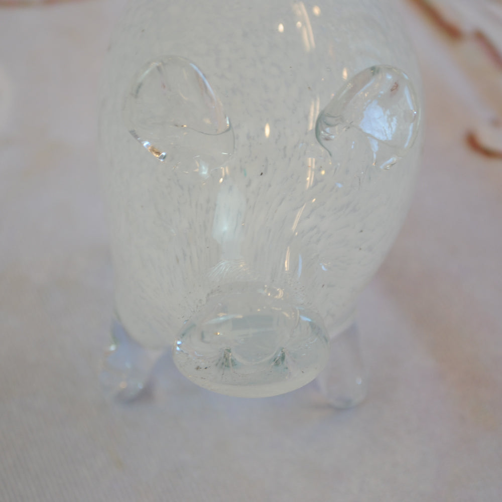 ブタ 置物 オブジェ ガラス グラスオブジェ 豚 かわいい インテリア 雑貨 ガラスのオブジェ ぶた 7688013