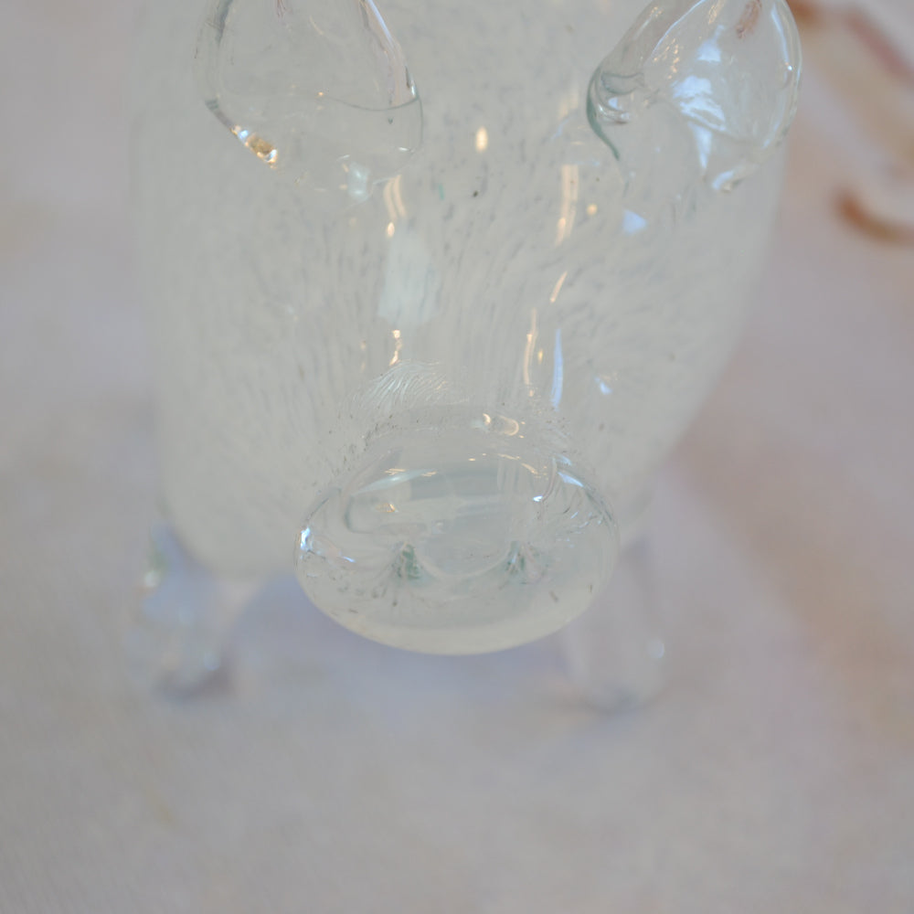 ブタ 置物 オブジェ ガラス グラスオブジェ 豚 かわいい インテリア 雑貨 ガラスのオブジェ ぶた 7688013