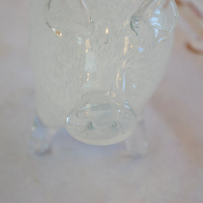 ブタ 置物 オブジェ ガラス グラスオブジェ 豚 かわいい インテリア 雑貨 ガラスのオブジェ ぶた 7688013